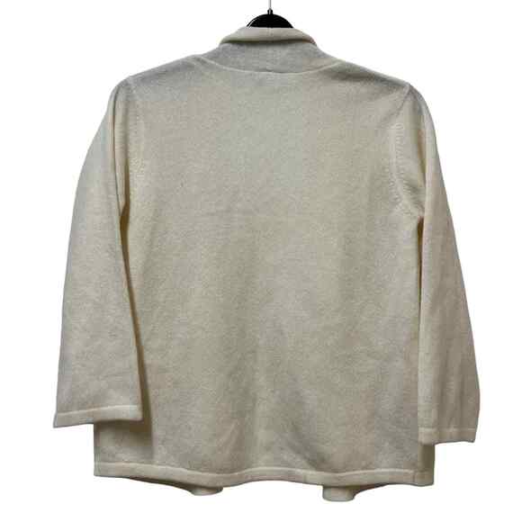 J. McLaughlin Cream Ivory Open Front Flyaway 100% Cashmere Cardigan Sweater XS - Picture 2 of 4